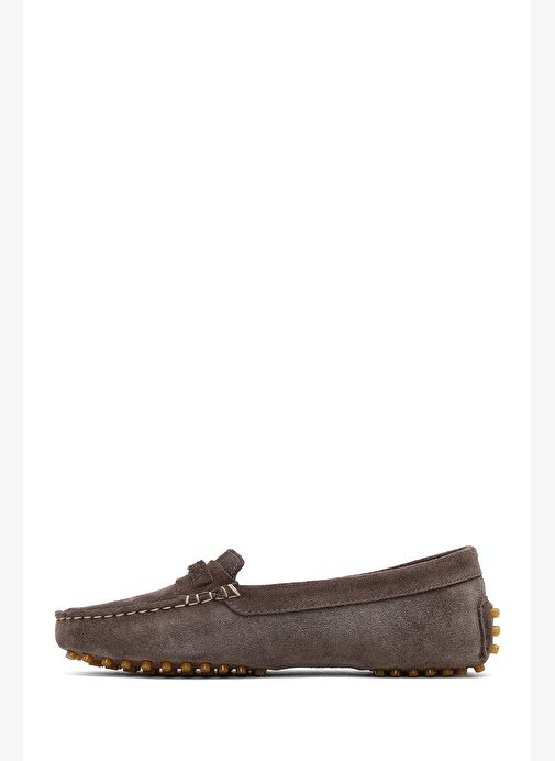 Kadın Vizon Tokalı Süet Deri Loafer 25AFD141710 - Görsel 3