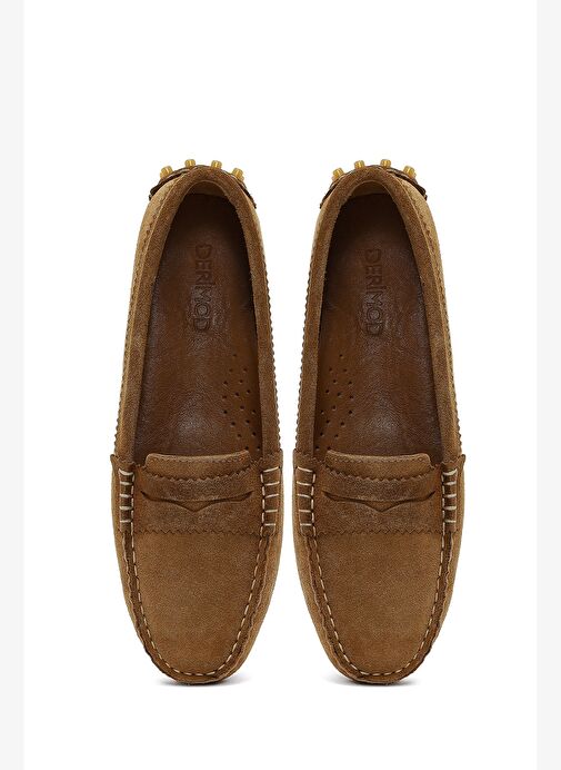 Kadın Taba Süet Deri Loafer 25AFD141810 - Görsel 8