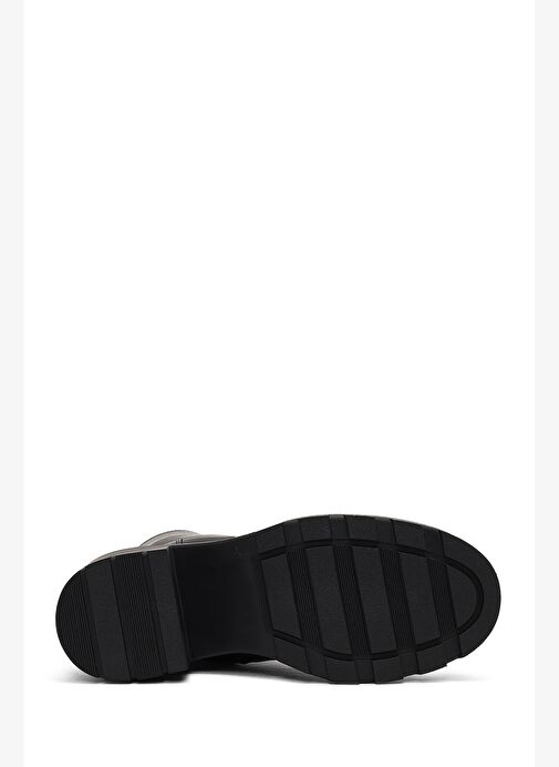 Kadın Siyah Fermuarlı Kalın Topuklu Deri Postal Bot 25WFD141118 - Görsel 7