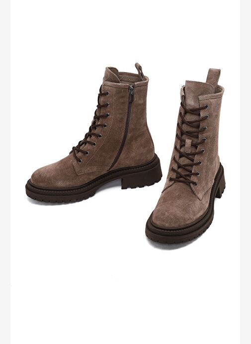 Kadın Vizon Fermuarlı Süet Deri Bot 25WFD140610 - Görsel 4