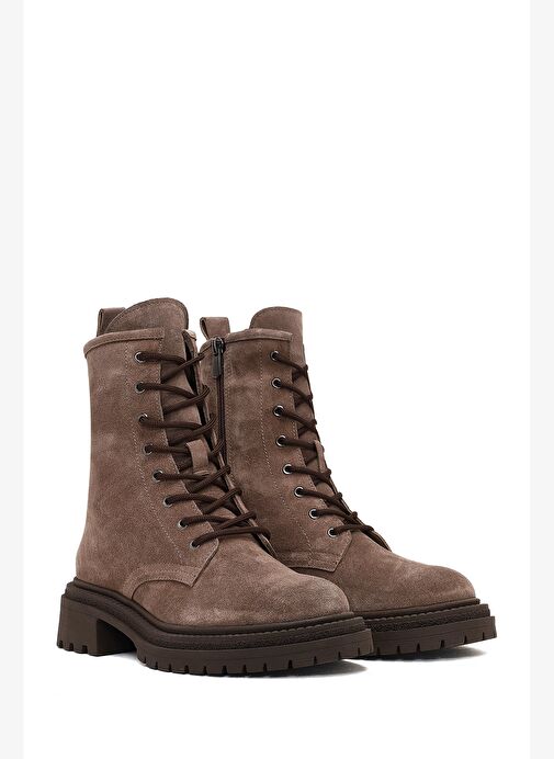 Kadın Vizon Fermuarlı Süet Deri Bot 25WFD140610 - Görsel 5