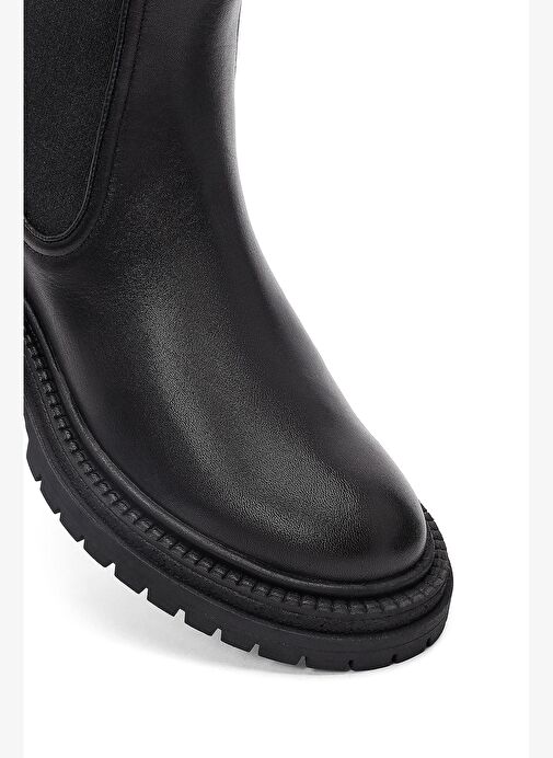 Kadın Siyah Kalın Tabanlı Deri Chelsea Bot 25WFD141018 - Görsel 9