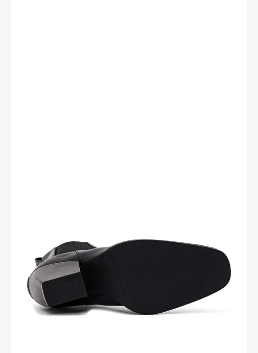 Kadın Siyah Kalın Topuklu Deri Chelsea Bot 25WFD141318 - Görsel 7