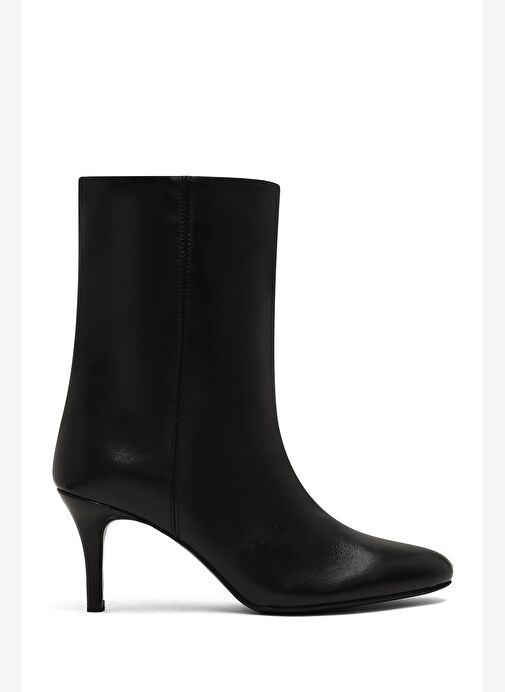 Kadın Siyah İnce Topuklu Deri Bot 25WFD141516 - Görsel 2
