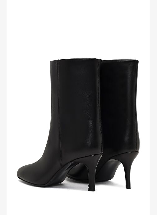 Kadın Siyah İnce Topuklu Deri Bot 25WFD141516 - Görsel 8