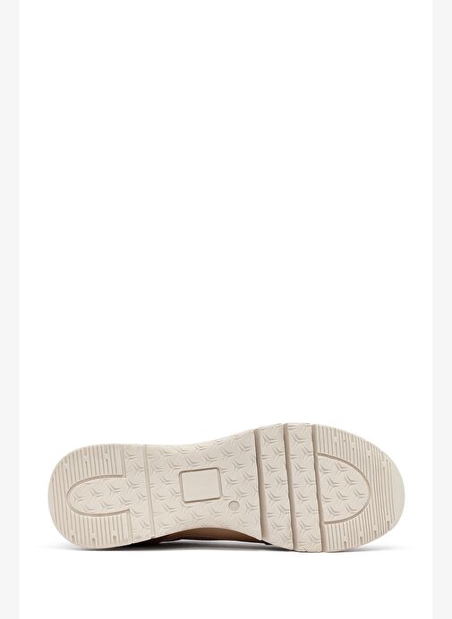 Kadın Vizon Bağcıklı Kalın Tabanlı Deri Sneaker 25AFD371014 - Görsel 5