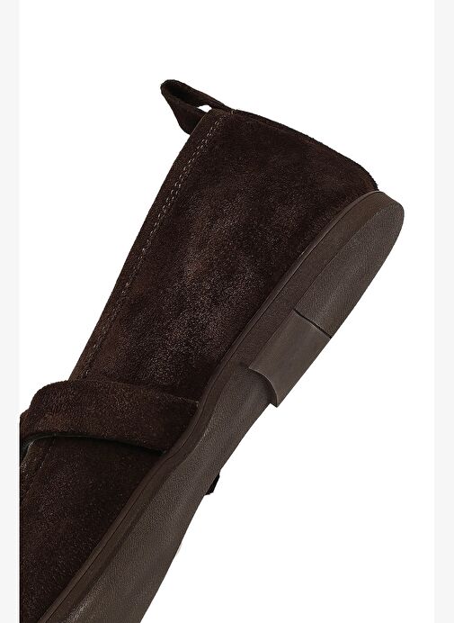 Kadın Kahverengi Tokalı Süet Deri Babet 25AFD204010 - Görsel 9