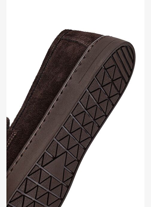 Kadın Kahverengi Tokalı Süet Deri Loafer 25AFD204210 - Görsel 9