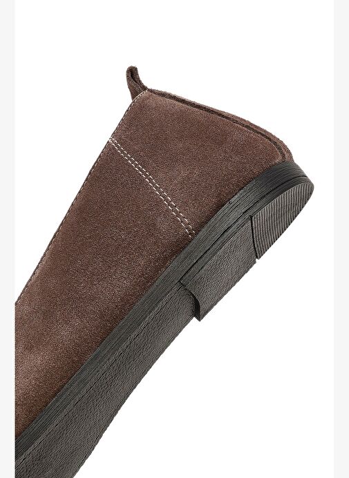 Kadın Vizon Tokalı Süet Deri Loafer 25AFD204410 - Görsel 9