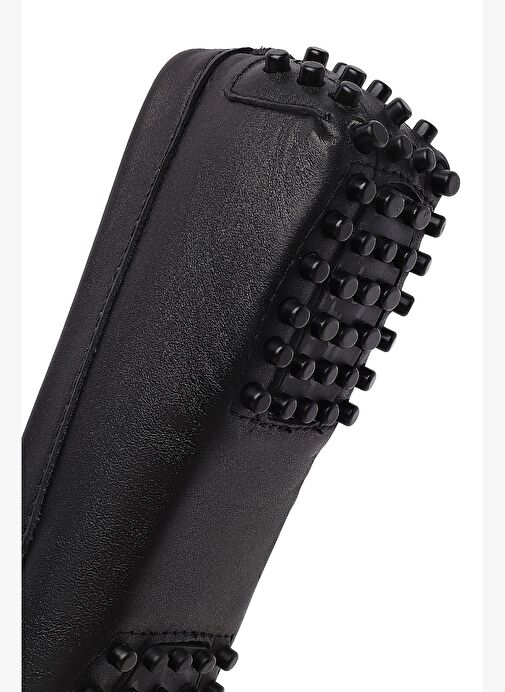 Kadın Siyah Tokalı Deri Loafer 25AFD290118 - Görsel 9