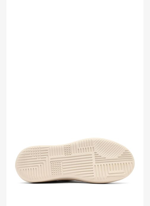 Kadın Bej Bağcıklı Kalın Tabanlı Deri Sneaker 25AFD290218 - Görsel 5