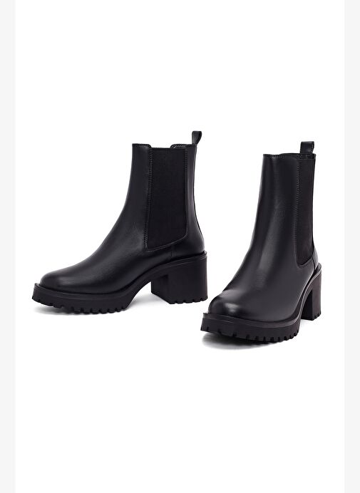 Kadın Siyah Kalın Topuklu Chelsea Bot 25WFE251618 - Görsel 4