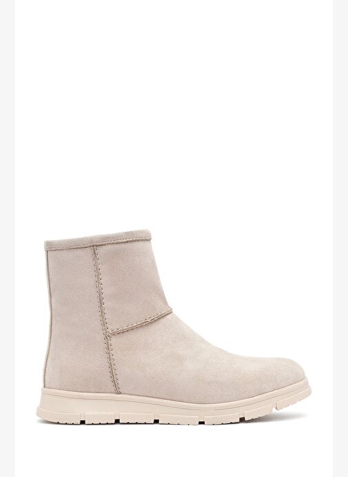 Kadın Bej Fermuarlı Süet Teddy Bot 25WFE250910 - Görsel 2