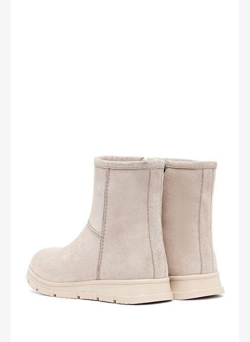 Kadın Bej Fermuarlı Süet Teddy Bot 25WFE250910 - Görsel 7