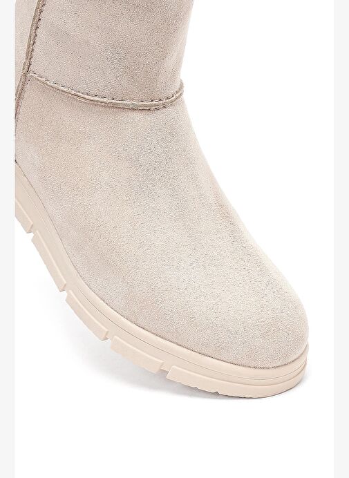 Kadın Bej Fermuarlı Süet Teddy Bot 25WFE250910 - Görsel 9