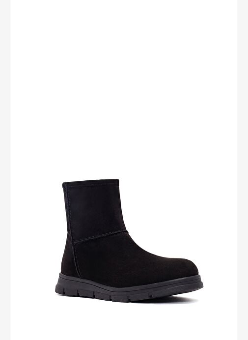 Kadın Siyah Fermuarlı Süet Teddy Bot 25WFE250910 - Görsel 8