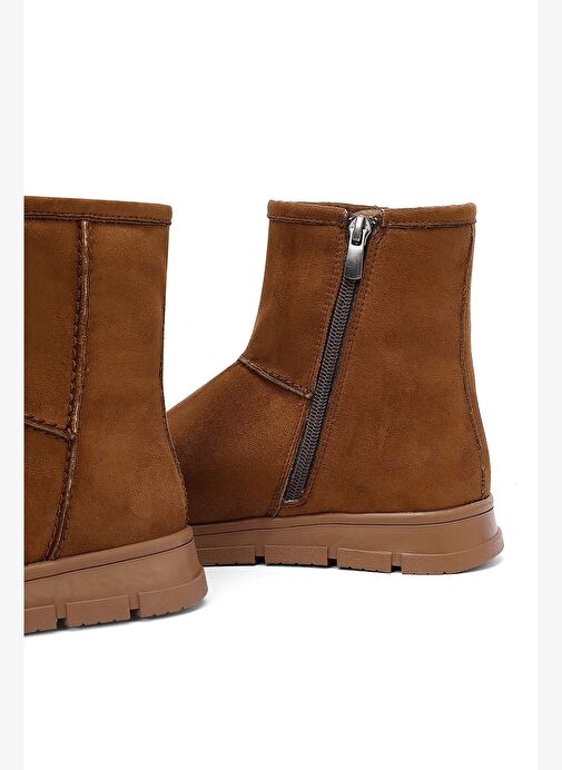 Kadın Taba Fermuarlı Süet Teddy Bot 25WFE250910 - Görsel 9