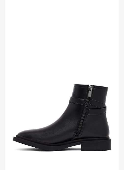 Kadın Siyah Fermuarlı Tokalı Bot 25WFE251218 - Görsel 3