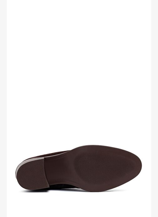 Kadın Kahverengi Kalın Topuklu Süet Deri Kovboy Bot 25AFD221210 - Görsel 7