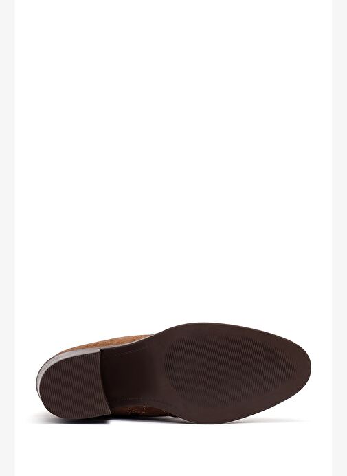 Kadın Taba Kalın Topuklu Süet Deri Kovboy Bot 25AFD221210 - Görsel 7