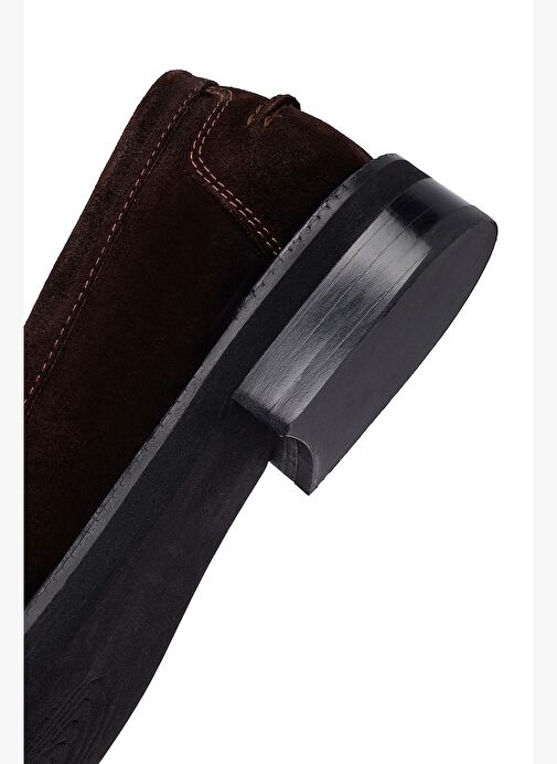 Kadın Kahverengi Tokalı Süet Deri Loafer 25AFD260210 - Görsel 9