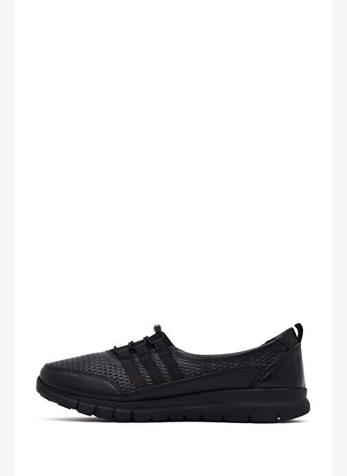 Kadın Siyah Deri Comfort Loafer 25AFD500818 - Görsel 3
