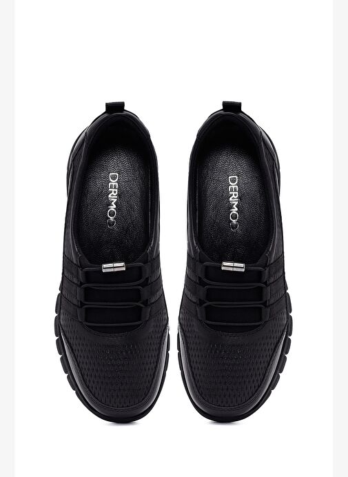 Kadın Siyah Deri Comfort Loafer 25AFD500818 - Görsel 8