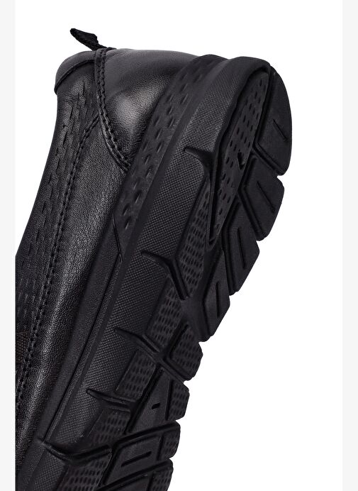 Kadın Siyah Deri Comfort Loafer 25AFD500818 - Görsel 9