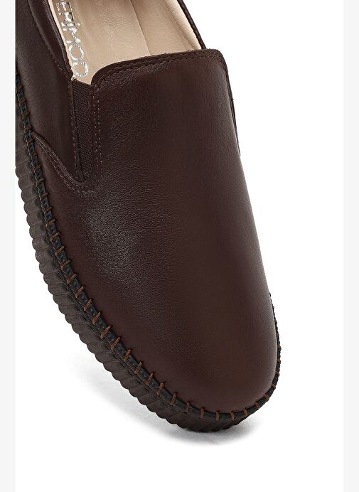 Kadın Kahverengi Kalın Tabanlı Deri Comfort Ayakkabı 25AFD501318 - Görsel 9