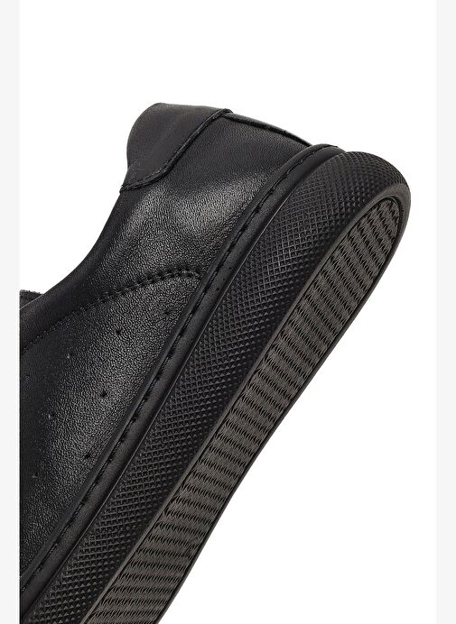 Kadın Siyah Bağcıklı Deri Sneaker 25AFD501418 - Görsel 9
