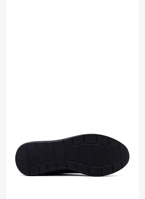 Kadın Siyah Bağcıklı Kalın Tabanlı Deri Sneaker 25AFD501518 - Görsel 5