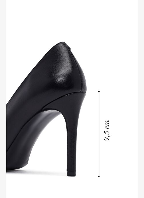 Kadın Siyah İnce Topuklu Deri Stiletto 25AFD162218 - Görsel 3