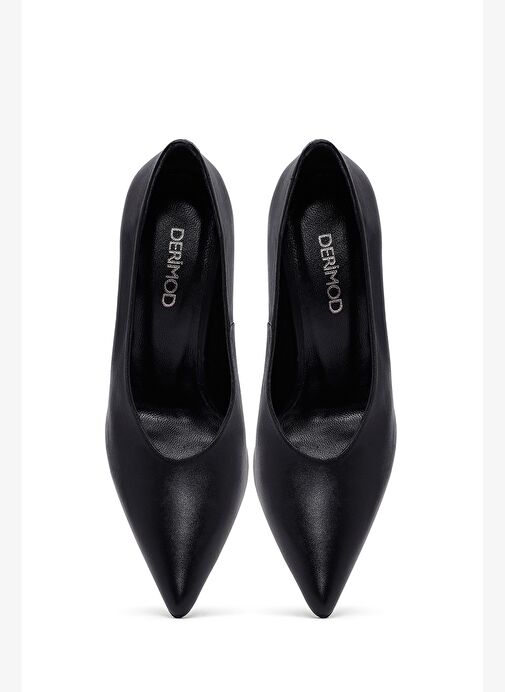 Kadın Siyah İnce Topuklu Deri Stiletto 25AFD162218 - Görsel 9