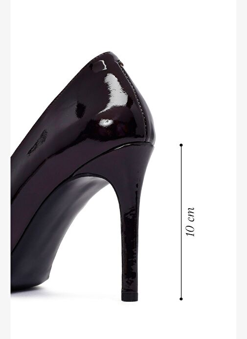 Kadın Bordo Yüksek İnce Topuklu Rugan Deri Stiletto 25AFD162216 - Görsel 3