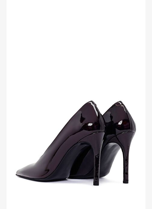 Kadın Bordo Yüksek İnce Topuklu Rugan Deri Stiletto 25AFD162216 - Görsel 7