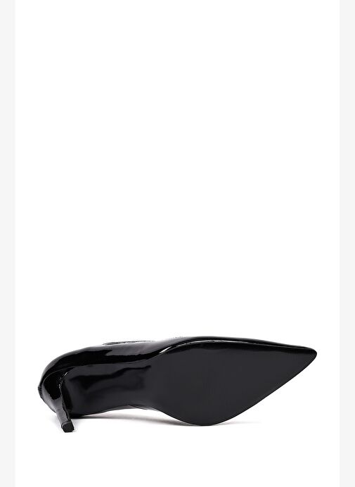 Kadın Siyah Bilekten Tokalı İnce Topuklu Rugan Deri Stiletto 25AFD162316 - Görsel 6