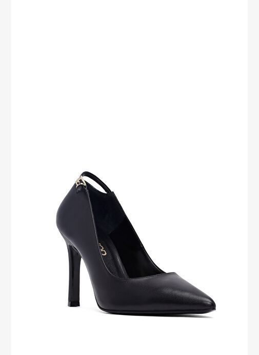 Kadın Siyah İnce Topuklu Deri Stiletto 25AFD162418 - Görsel 8