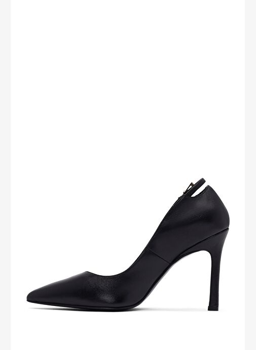 Kadın Siyah İnce Topuklu Deri Stiletto 25AFD162418 - Görsel 5