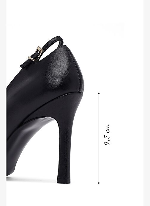 Kadın Siyah İnce Topuklu Deri Stiletto 25AFD162418 - Görsel 3