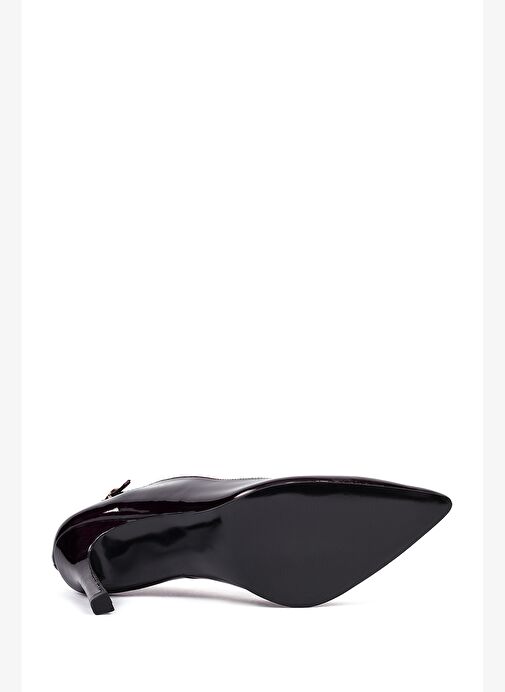 Kadın Bordo İnce Topuklu Rugan Deri Stiletto 25AFD162416 - Görsel 6