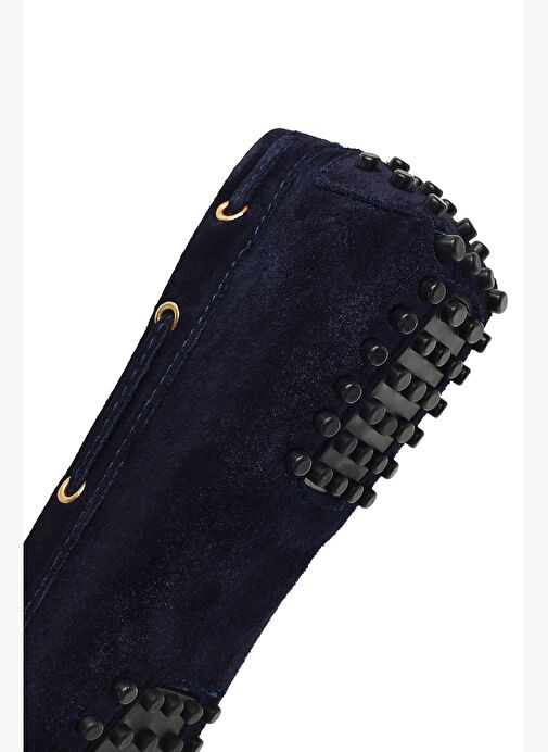 Kadın Lacivert Püsküllü Süet Deri Loafer 25AFD290610 - Görsel 9