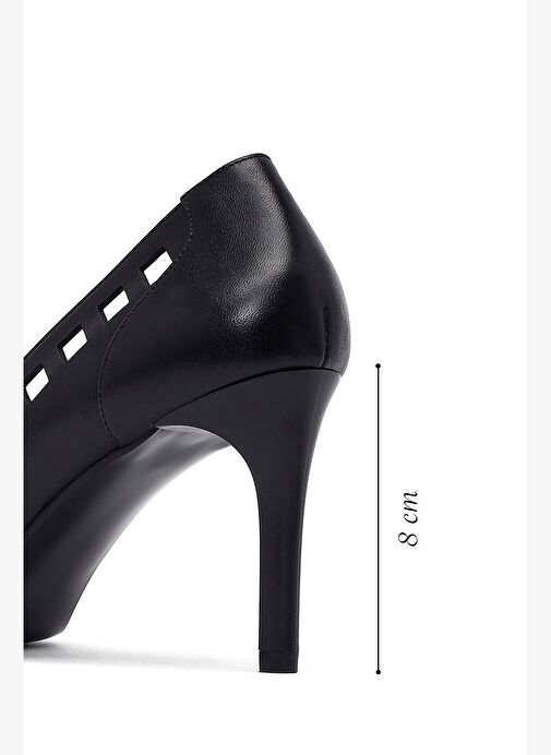 Kadın Siyah İnce Topuklu Deri Stiletto 25AFD162518 - Görsel 3