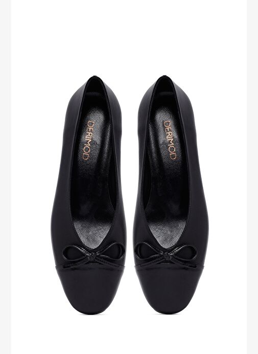 Kadın Siyah Kısa Topuklu Deri Loafer 25AFD161914 - Görsel 8