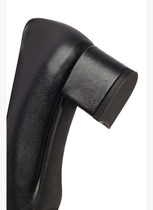 Derimod Flex Kadın Siyah Kısa Kalın Topuklu Deri Ayakkabı 25AFD380018 - Görsel 9