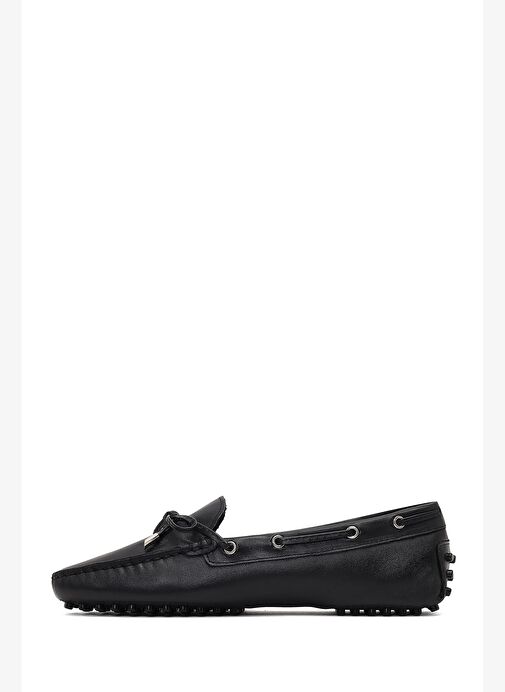 Kadın Siyah Püsküllü Deri Loafer 25AFD290618 - Görsel 3