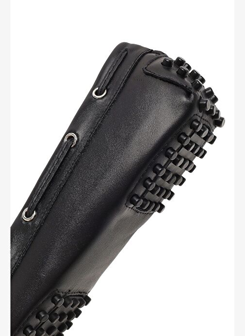 Kadın Siyah Püsküllü Deri Loafer 25AFD290618 - Görsel 9