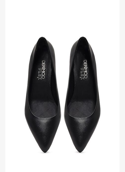 Derimod Flex Kadın Siyah Kalın Topuklu Deri Ayakkabı 25AFD380718 - Görsel 8