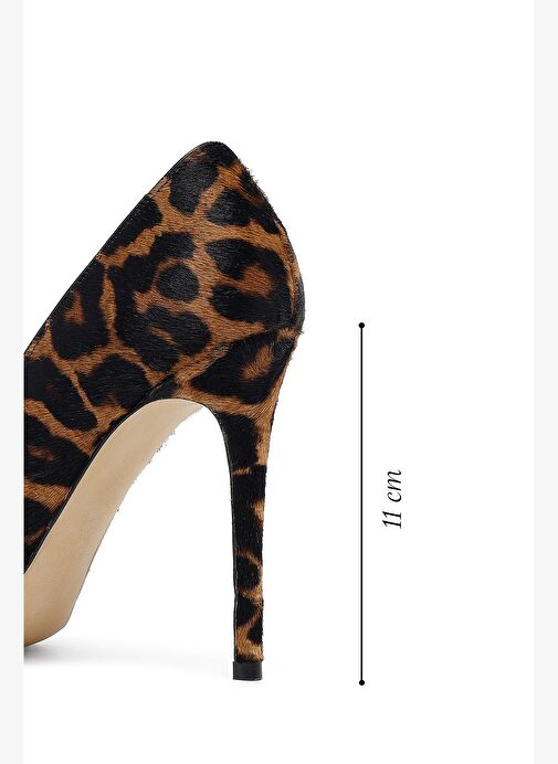 Kadın Leopar Yüksek İnce Topuklu Deri Stiletto 25AFD1210W2 - Görsel 3