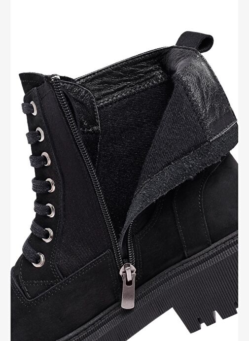 Derimod Derimod Kadın Siyah Fermuarlı Deri Postal Bot 25WFD413114 Diğer | Boyner Siyah - 9. görsel