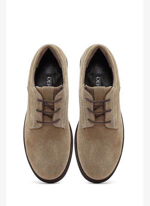 Kadın Vizon Süet Deri Maskülen Ayakkabı 25AFD414510 - Görsel 8